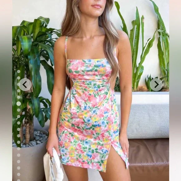 Jenna Cut Out Mini Dress Multi - beginning boutique🤍 - Picture 6 of 7